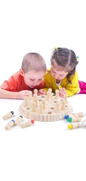Kids Wooden Memory Match Stick Chess Fun Color Game Board Puzzles Educational Toy Cognitive Ability Learning Toys for Children