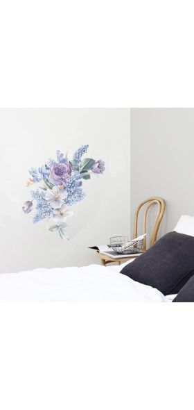 Romantic purple flowers Wall Sticker home wall decoration living room bedroom decor water color wallpaper self-adhesive stickers