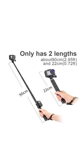 TELESIN 90cm Carbon Fiber Lightest Selfie Stick Aluminium Alloy Tripod For GoPro Hero 9 5 6 7 8 For DJI Osmo Action Camera Ac
