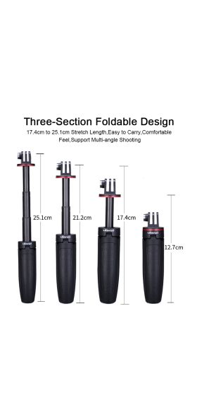 Ulanzi MT-09 Extendable Selfie Stick for Gopro Portable Vlog Selife Stick Tripod Stand for Gopro Hero 8/7/6/5 Black/Gopro Max