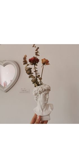 W&G Modern Nordic Style Creative Portrait Vase Human Head Flower Vases Decorative Ornaments Resin David Home Flowers Art Decor