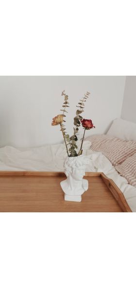 W&G Modern Nordic Style Creative Portrait Vase Human Head Flower Vases Decorative Ornaments Resin David Home Flowers Art Decor