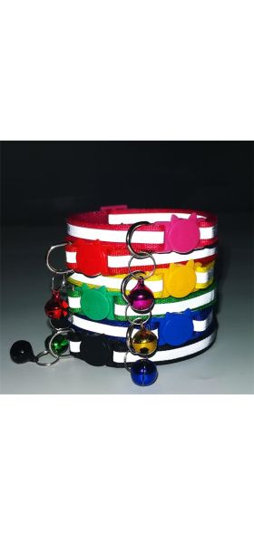 18 Colors Cats Bells Collars Adjustable Nylon Buckles Fashion Reflective Pet Collar Cat Head Pattern Supplies For Accessories