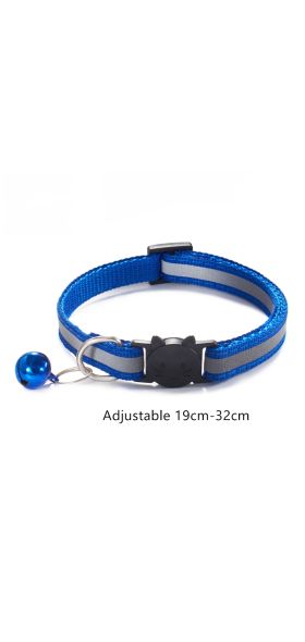 18 Colors Cats Bells Collars Adjustable Nylon Buckles Fashion Reflective Pet Collar Cat Head Pattern Supplies For Accessories