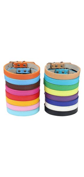 1PC Popular Adjustable Colorful Pet Collars Kitten Cat Collar PU Leather Neck Strap Safe for Dogs Soft Pet Supplies