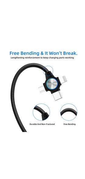 3 in 1 USB Cable For iPhone 12 11 Xs Max Xr X 8 7 6s 5s Charing Charger USB C Micro USB Cable For Samsung Xiaomi Android Phone