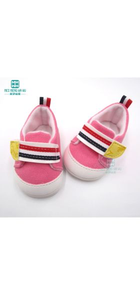 7cm shoes for doll fit 43 cm baby new born doll and american doll Pink sneakers
