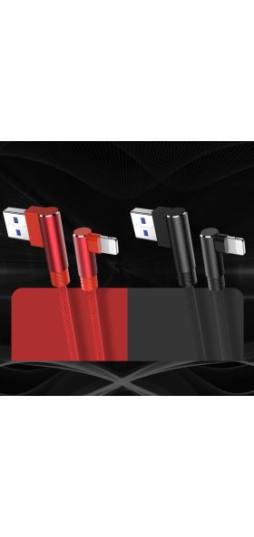 90 Degree Fast Charging USB Charger Cable For iPhone 6 6s 7 8 Plus X XR Xs 11 12 Pro Max SE 2 iPad Origin Data Cord Long Wire 3m