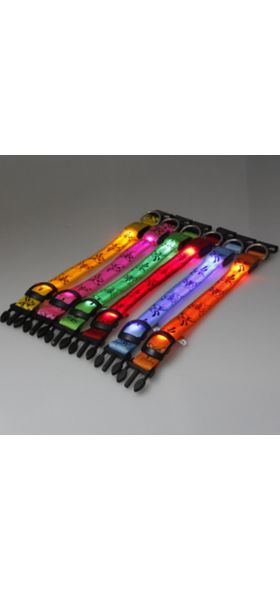 Cheervivi Adjustable LED Light Glow Pet Collar Dog Collar Supply LED Pet Emitting New Nylon Dog Collar Supplies Circle Wholesale