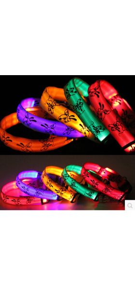 Cheervivi Adjustable LED Light Glow Pet Collar Dog Collar Supply LED Pet Emitting New Nylon Dog Collar Supplies Circle Wholesale
