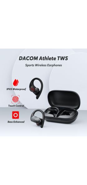 DACOM ATHLETE TWS Bluetooth Earbuds Bass True Wireless Stereo Earphones Sport Bluetooth Headphones Ear Hook for iPhone Samsung