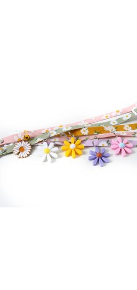 Japanese style adjustable pet collar flower hollow bell cat dog harness rabbit leash coleira cachorro perros de gato accessories