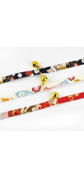 Japanese style adjustable pet collar flower hollow bell cat dog harness rabbit leash coleira cachorro perros de gato accessories
