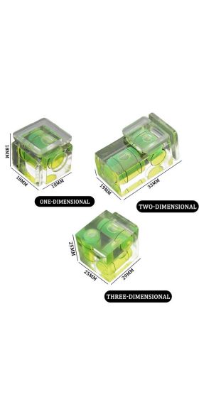 Junejour 1PC Green One/Two/Three-Dimensional Bubble Spirit Level For Camera Level Adapter For Cameras Measuring Insturments Tool