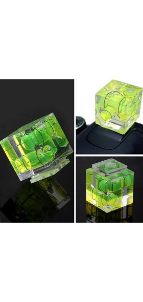 Junejour 1PC Green One/Two/Three-Dimensional Bubble Spirit Level For Camera Level Adapter For Cameras Measuring Insturments Tool