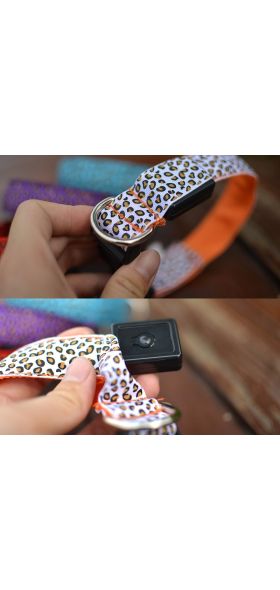 Leopard LED Dog Collar Luminous Adjustable Glowing Collar For Dogs Pet Night Safety Nylon Collar Luminous LED Bright Dog Collar
