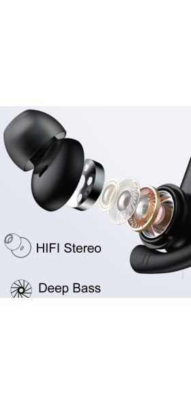 NVAHVA Bluetooth Headphones True Wireless Earbuds Ear Hook Sports Headsets TWS Bass Gaming Earphones with Mic IPX5 Waterproof