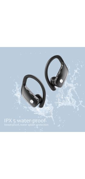 NVAHVA Bluetooth Headphones True Wireless Earbuds Ear Hook Sports Headsets TWS Bass Gaming Earphones with Mic IPX5 Waterproof