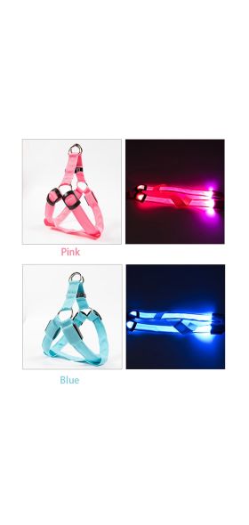 Nylon Pet Safety LED Harness Dog Product Flashing Light Harness LED Dog Harness Leash Rope Belt LED Dog Collar Vest Pet Supplies