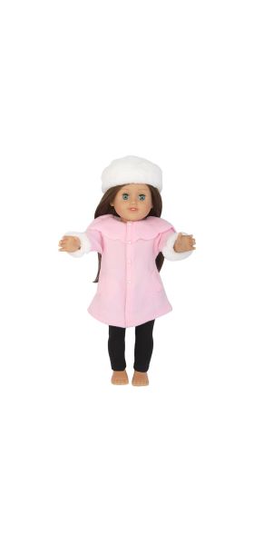 Pink Reborn Baby Dolls Clothes Winter Hat  Jacket Trousers Set Fit For 18 inch American Dolls And 43cm Baby Doll Girl Gift