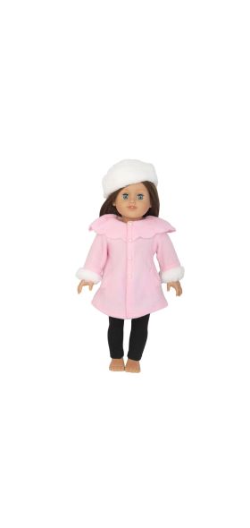 Pink Reborn Baby Dolls Clothes Winter Hat  Jacket Trousers Set Fit For 18 inch American Dolls And 43cm Baby Doll Girl Gift