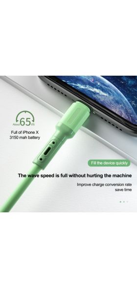 USB Cable For iPhone 12 11 Pro Max X XR XS 8 7 6 6s 5 5s Fast Data Charging Charger USB Wire Cord Liquid Silicone Cable 1/1.5/2M