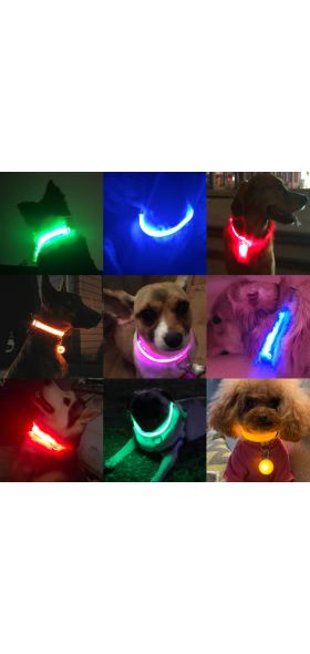 USB Charging Led Dog Collar Anti-Lost/Avoid Car Accident Collar For Dogs Puppies Dog Collars Leads LED Supplies Pet Products