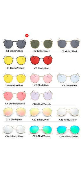 2020 Luxury vintage Mirror Brand Designer Sunglasses Women/Men Classic Round Outdoor Sun Glasses UV400  Oculos De Sol Gafas