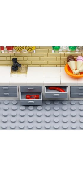 Compatible Friends City Kitchen Accessories Building Blocks Drawer Kitchen Cabinet Dessert House Parts MOC Brick Construct Toys