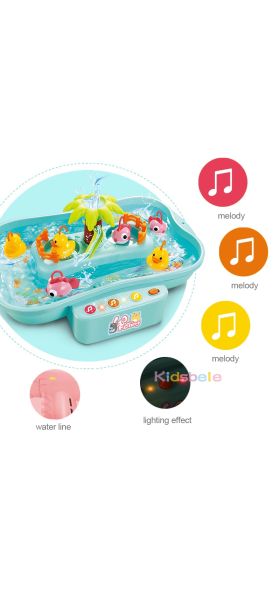 Kids Fishing Toys Electric Water Cycle Music Light Baby Bath Toys Child Game Play Fish Outdoor Toys Fishing Games For Children