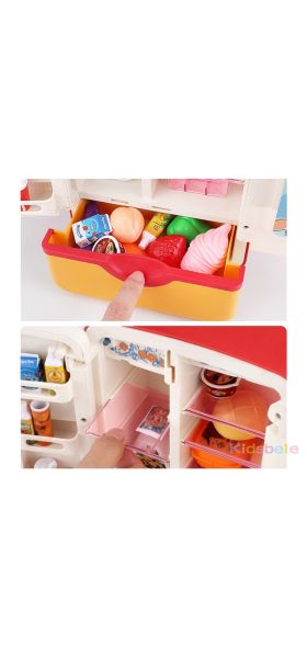 Kitchen Fridge Toys Cabinet Style Toys Refrigerator Fridge Freezer With Spray Ice Dispenser Unique Toy Food Pretend Games