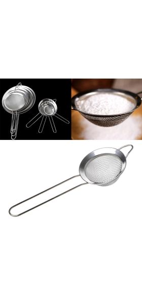 Kitchen Stainless Steel Flour Tea Strainer Mesh Colander Sieve Filter Sifter
