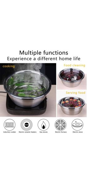 LMETJMA 3 in 1 Vegetable Slicer Cutter Drain Basket Stainless Steel Vegetable Julienne Grater Salad Maker Bowl KC0410