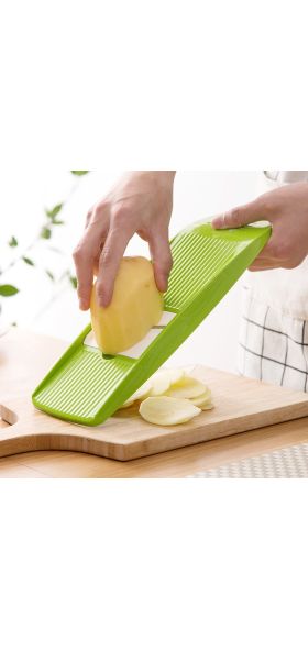 LMETJMA Mandoline Slicer Stainless Steel Vegetable Slicer with 3 Blades Julienne Slicer Cutter for Potato Carrot KC0083