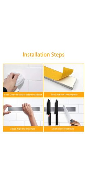 LMETJMA Professional Magnetic Knife Strip Stainless Steel Magnetic Knife Holder Rack Kitchen Knife Bar 30 40 50 cm KC0314