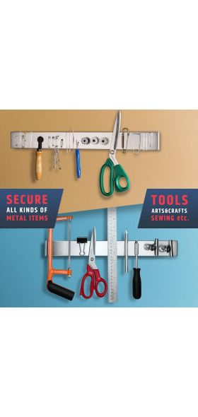 LMETJMA Professional Magnetic Knife Strip Stainless Steel Magnetic Knife Holder Rack Kitchen Knife Bar 30 40 50 cm KC0314