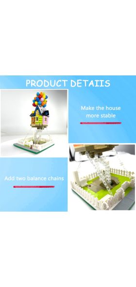 Mailackers Creator Expert Architecture Flying Balloon House Tensegrity Sculptures Modular Building Blocks Creator House Toy Gift
