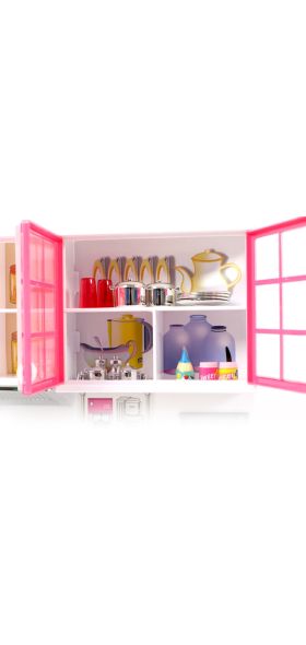 Mini Doll House Furniture LED Music Stove Fridge Kids Pretend Play Cooking Toy Funny Educational Toys Gift for children birthday