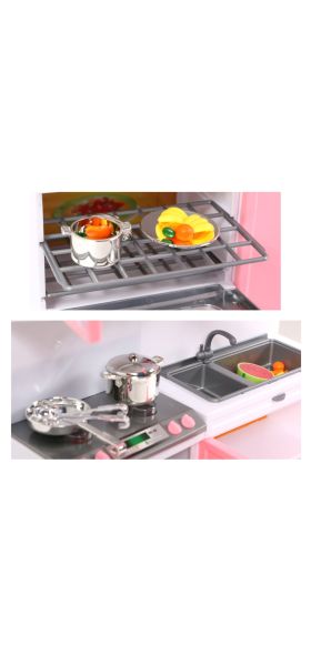 Mini Doll House Furniture LED Music Stove Fridge Kids Pretend Play Cooking Toy Funny Educational Toys Gift for children birthday