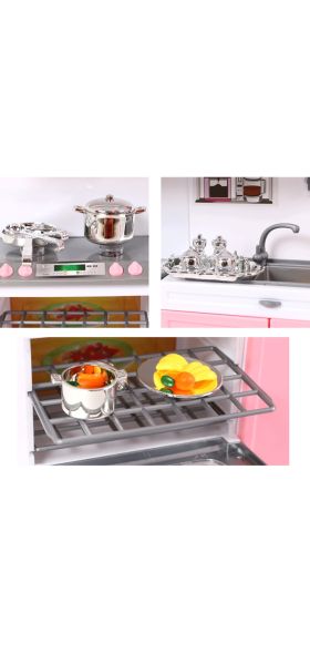 Mini Doll House Furniture LED Music Stove Fridge Kids Pretend Play Cooking Toy Funny Educational Toys Gift for children birthday
