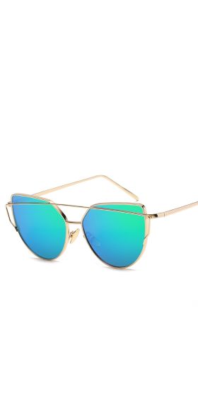 New Fashion Cat Eye Sunglasses Women Luxury Brand Design Mirror Lens Vintage Sun Glasses Rose Gold Metal UV400 oculos