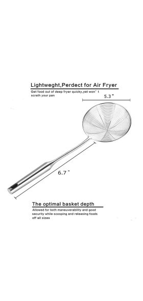 Premium 304 Stainless Steel Spider Mesh Strainer & Colander Ladle Skimmer Cooking Tool Kitchenware Heat-resistant