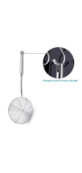Premium 304 Stainless Steel Spider Mesh Strainer & Colander Ladle Skimmer Cooking Tool Kitchenware Heat-resistant