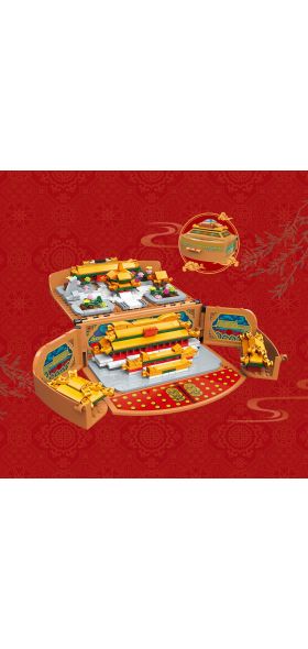 QMAN 2020NEW Ancient Chinese Classic Forbidden City Architectural Statue Building Block Sets Assembly Model Children Toy Gift