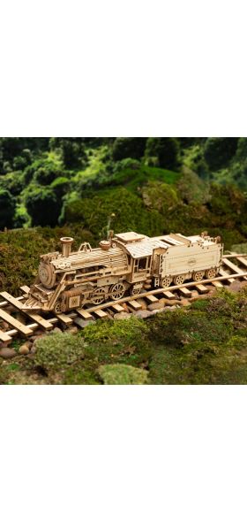 Robotime Rokr DIY 308pcs Laser Cutting Movable Steam Train Wooden Model Building Kits Assembly Toy Gift for Children Adult MC501