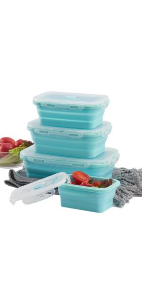 Silicone Folding Bento Box Collapsible Portable Lunch Box for Food Dinnerware Food Container Bowl For Children Adult