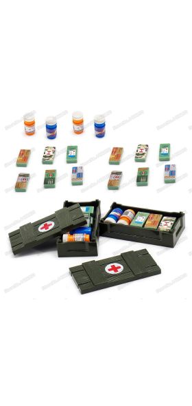 WW2 battlefield Building Blocks first aid Supply box DIY military Special police city series with Figures Moc Christmas gift toy
