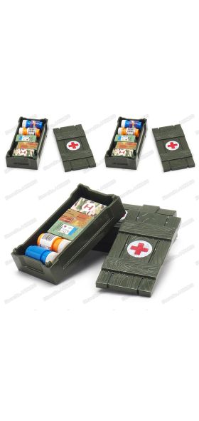 WW2 battlefield Building Blocks first aid Supply box DIY military Special police city series with Figures Moc Christmas gift toy