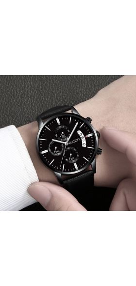 2019 relogio masculino watches men Fashion Sport Stainless Steel Case Leather Band watch Quartz Business Wristwatch reloj hombre