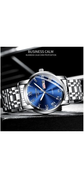 BELUSHI Fashion Ultra Thin Mens Watches Top Brand Luxury Quartz Watch Men Steel Mesh Waterproof Wrist Watch Relogio Masculino